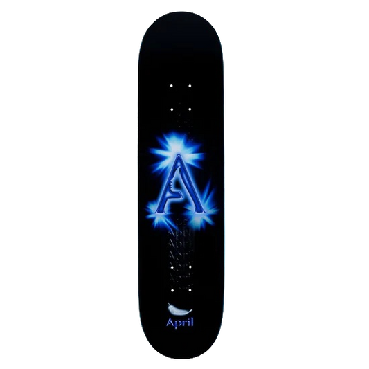 April A Logo deck black blue 7.8"