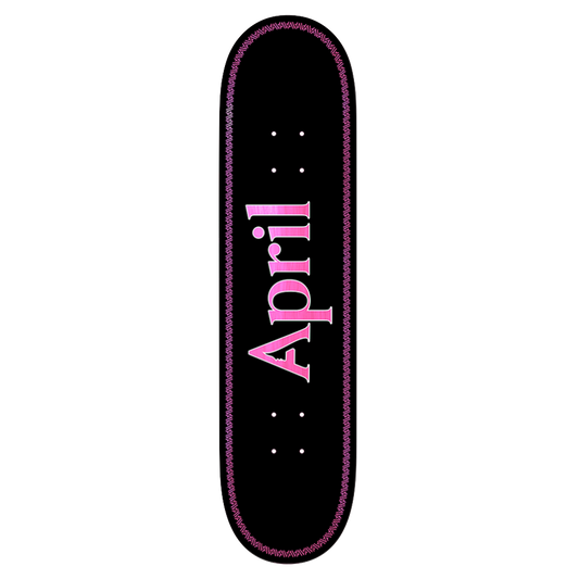 April OG Logo Helix deck black pink 8"