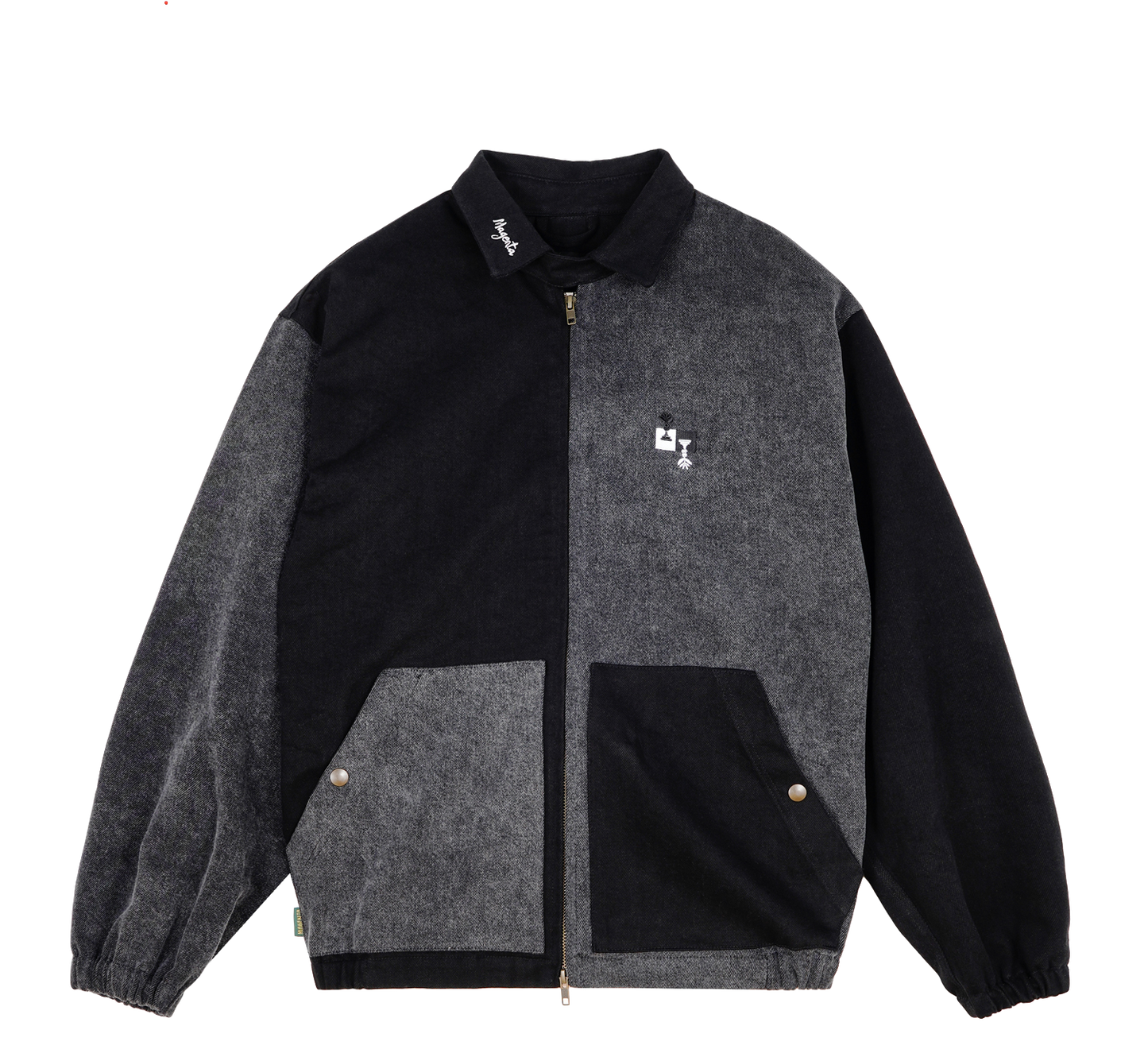 Magenta Chess Denim jacket black grey