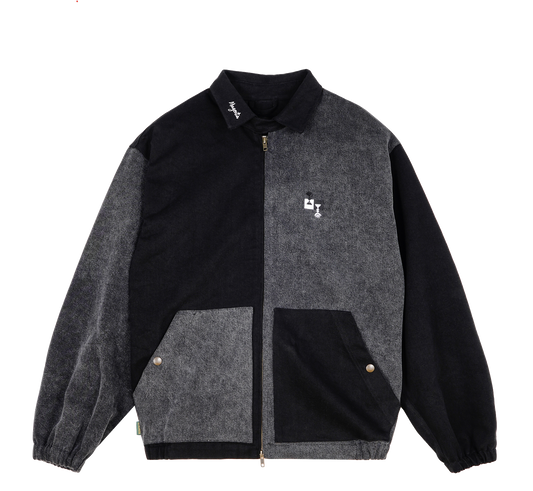 Magenta Chess Denim jacket black grey