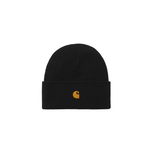 Carhartt WIP Chase beanie black gold