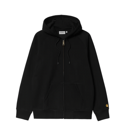 Carhartt WIP Chase hooded zip jacket black gold