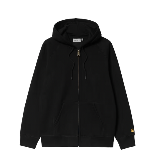 Carhartt WIP Chase hooded zip jacket black gold