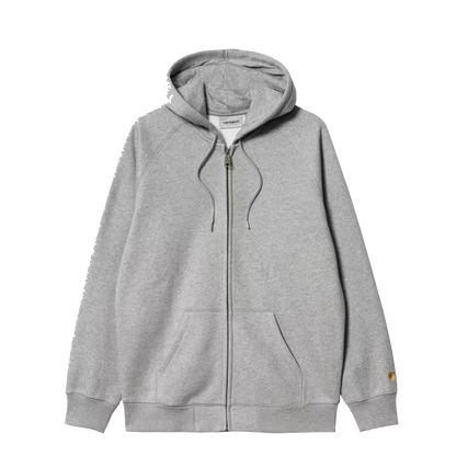 Carhartt WIP Chase hooded zip jacket grey heather gold