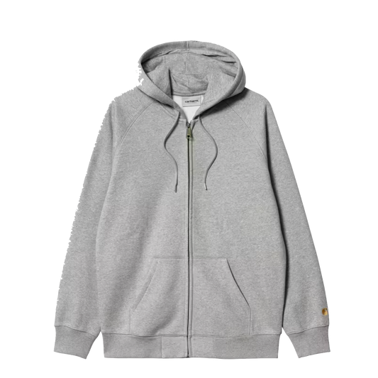Carhartt WIP Chase hooded zip jacket grey heather gold