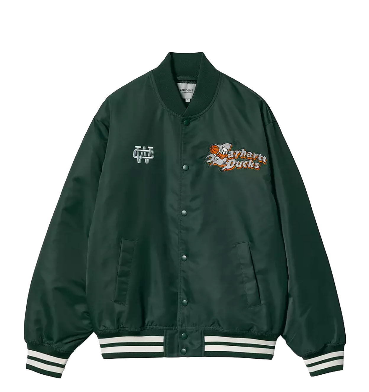 Carhartt WIP Flaming Ducks Bomber jacket twill conifer wax