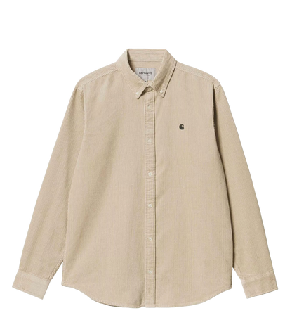 Carhartt WIP Madison L/S Cord shirt wall black