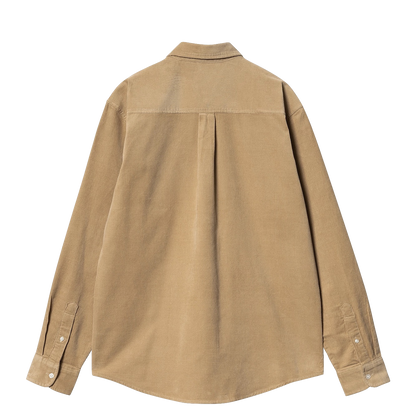 Carhartt WIP Madison L/S Fine Cord shirt sable black