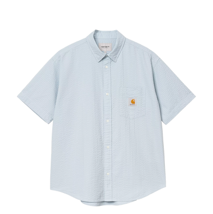 Carhartt WIP Toland shirt S/S stripe blue fog