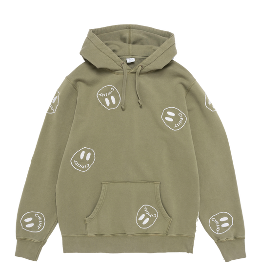 Civilist All Over Smiley hood olive