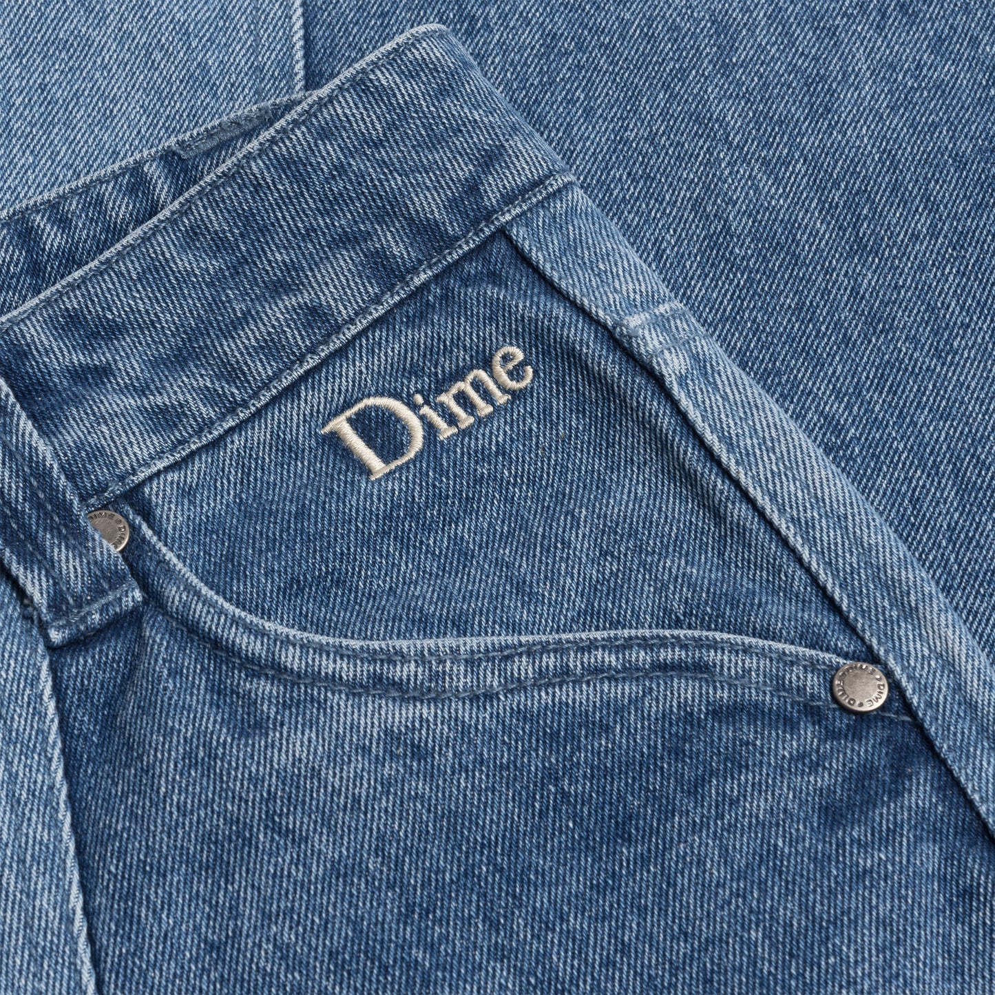 Dime Blocked Relaxed Denim pant blue washed