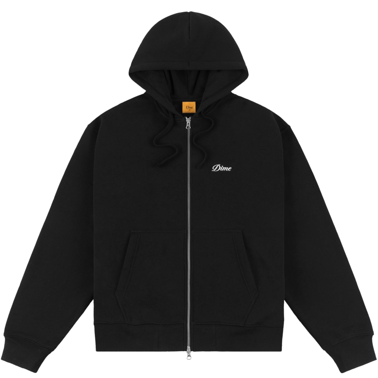 Dime Cursive Small Logo hood zip black