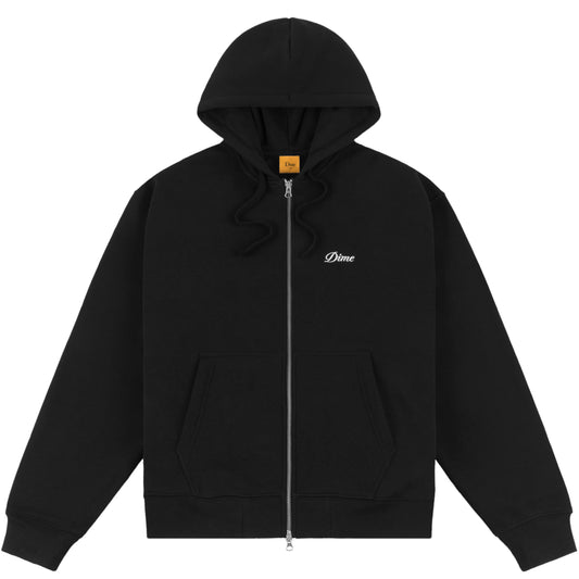 Dime Cursive Small Logo hood zip black