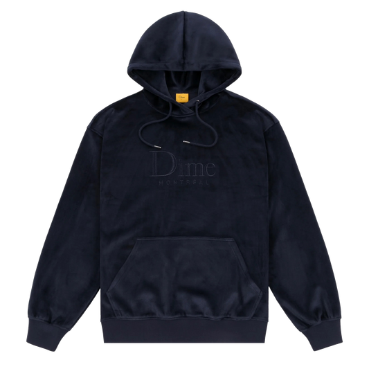 Dime Velour hoodie navy