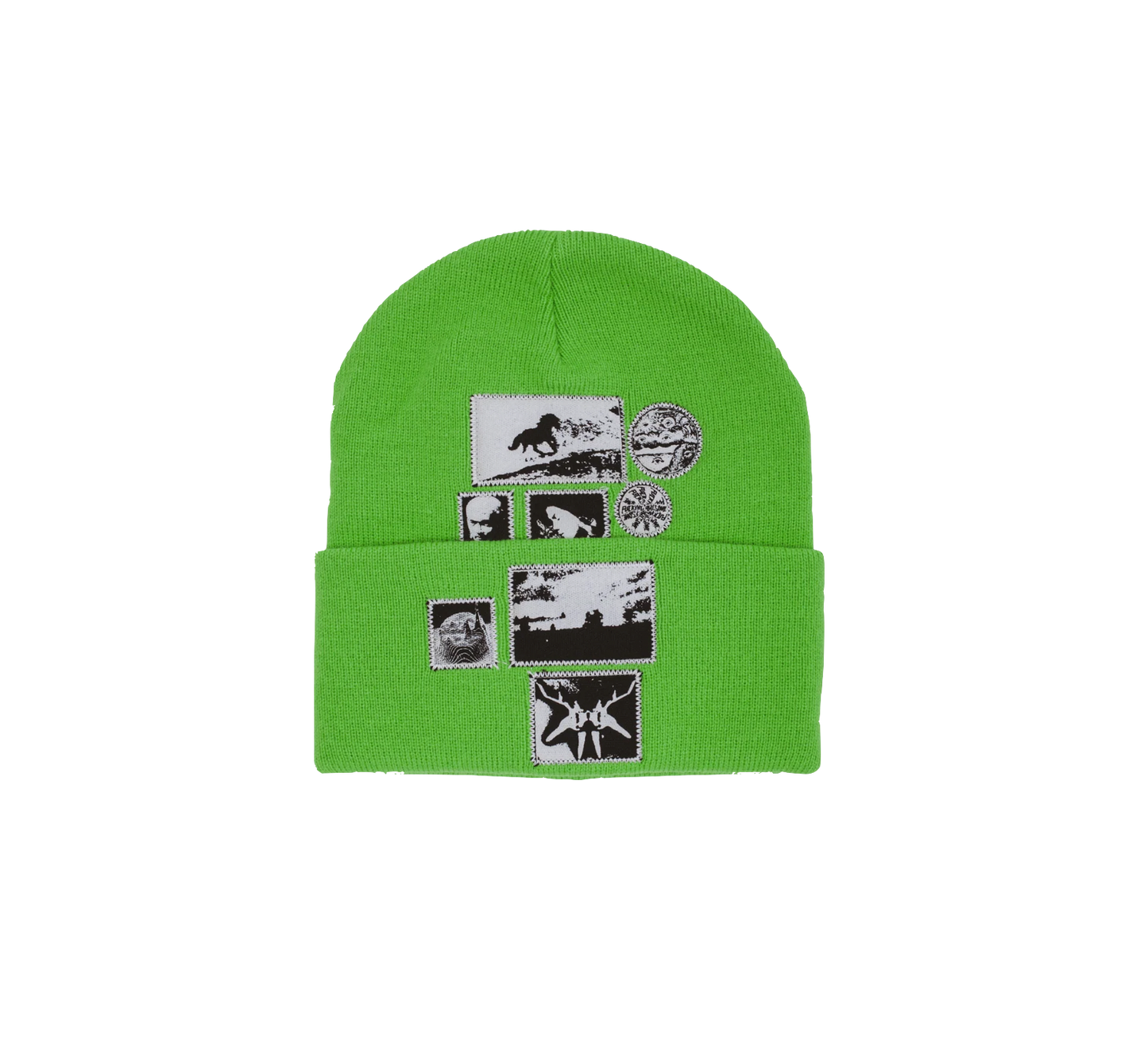 Fucking Awesome Spider Patch Cuff beanie neon green