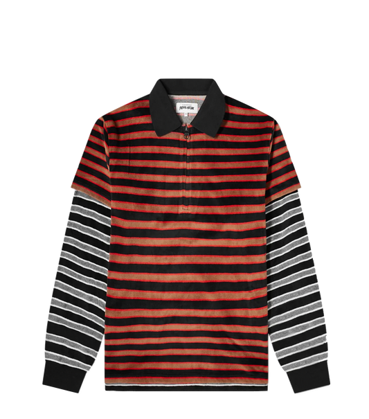 Fucking Awesome tee L/S Velours Double Shirt black red black grey