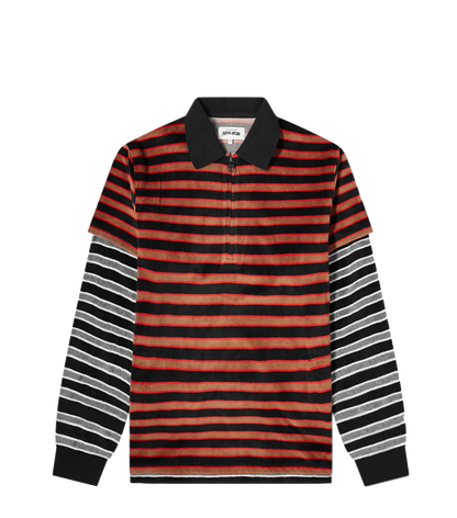 Fucking Awesome tee L/S Velours Double Shirt black red black grey