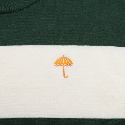 Hélas knit Groove Crewneck white green