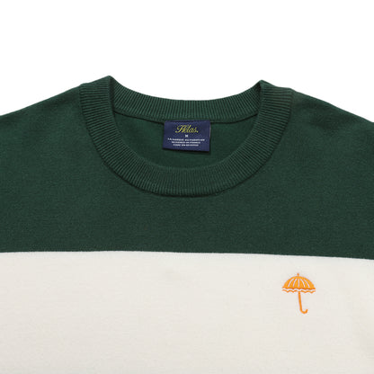 Hélas knit Groove Crewneck white green