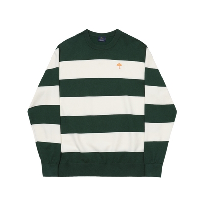 Hélas knit Groove Crewneck white green