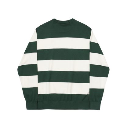 Hélas knit Groove Crewneck white green