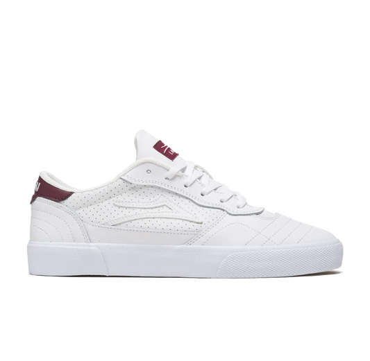 Lakai Cambridge white burgundy leather