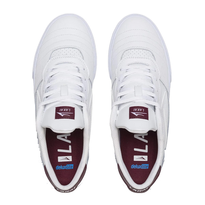Lakai Cambridge white burgundy leather