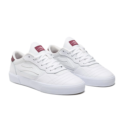 Lakai Cambridge white burgundy leather
