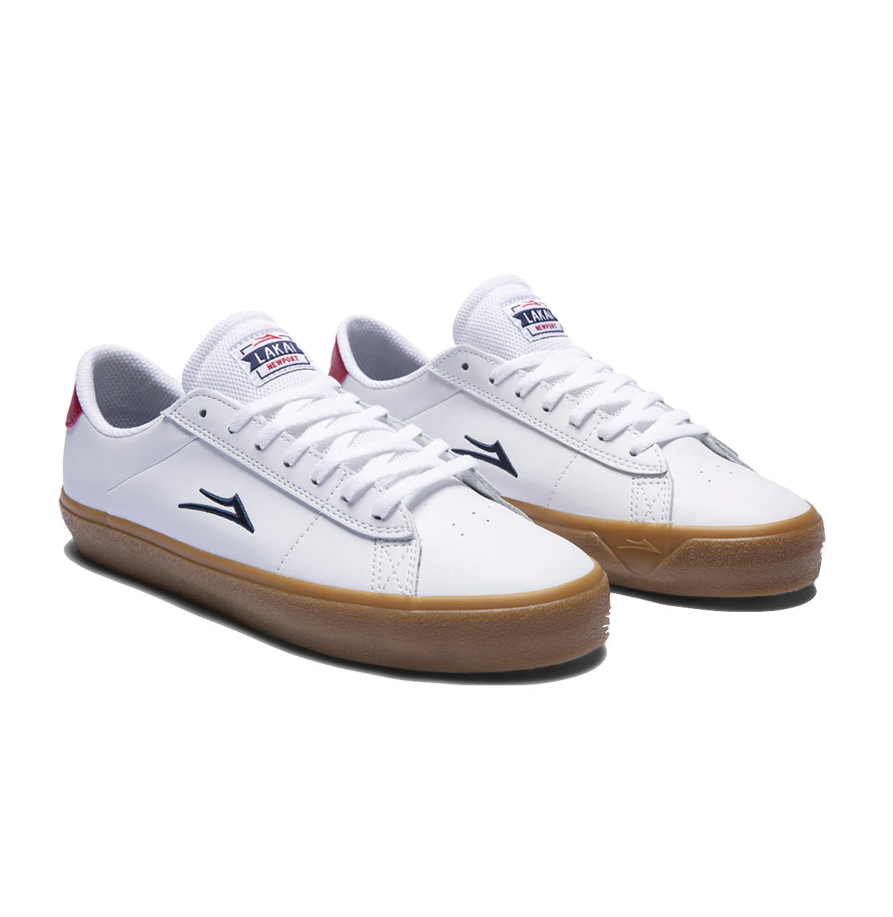 Lakai Newport white gum leather