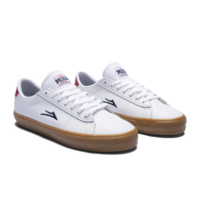 Lakai Newport white gum leather
