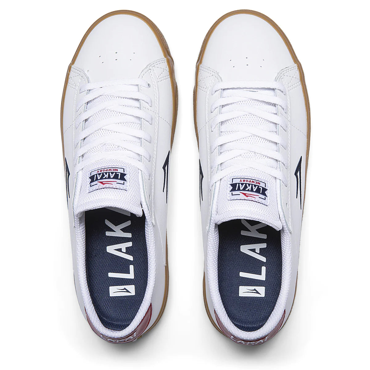 Lakai Newport white gum leather