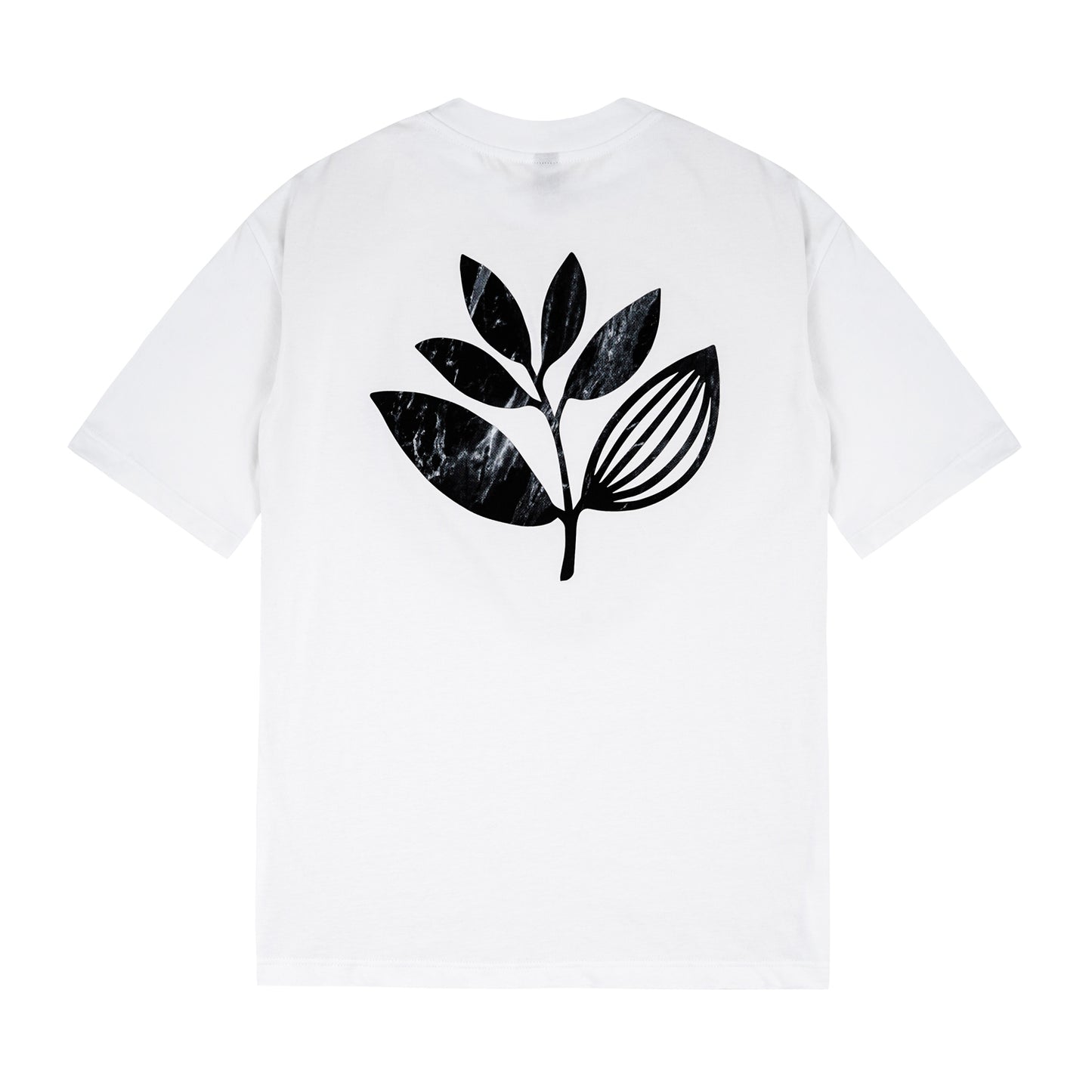Magenta Marble tee white