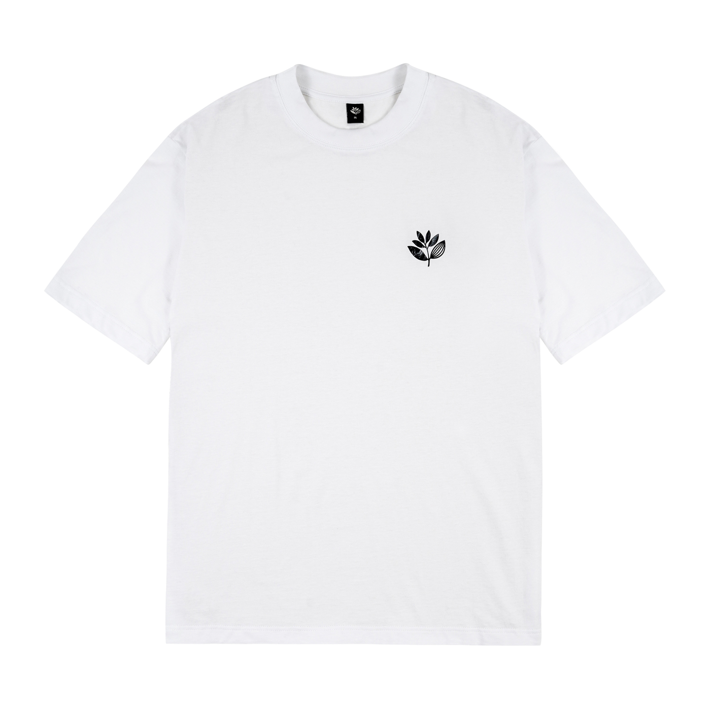 Magenta Marble tee white