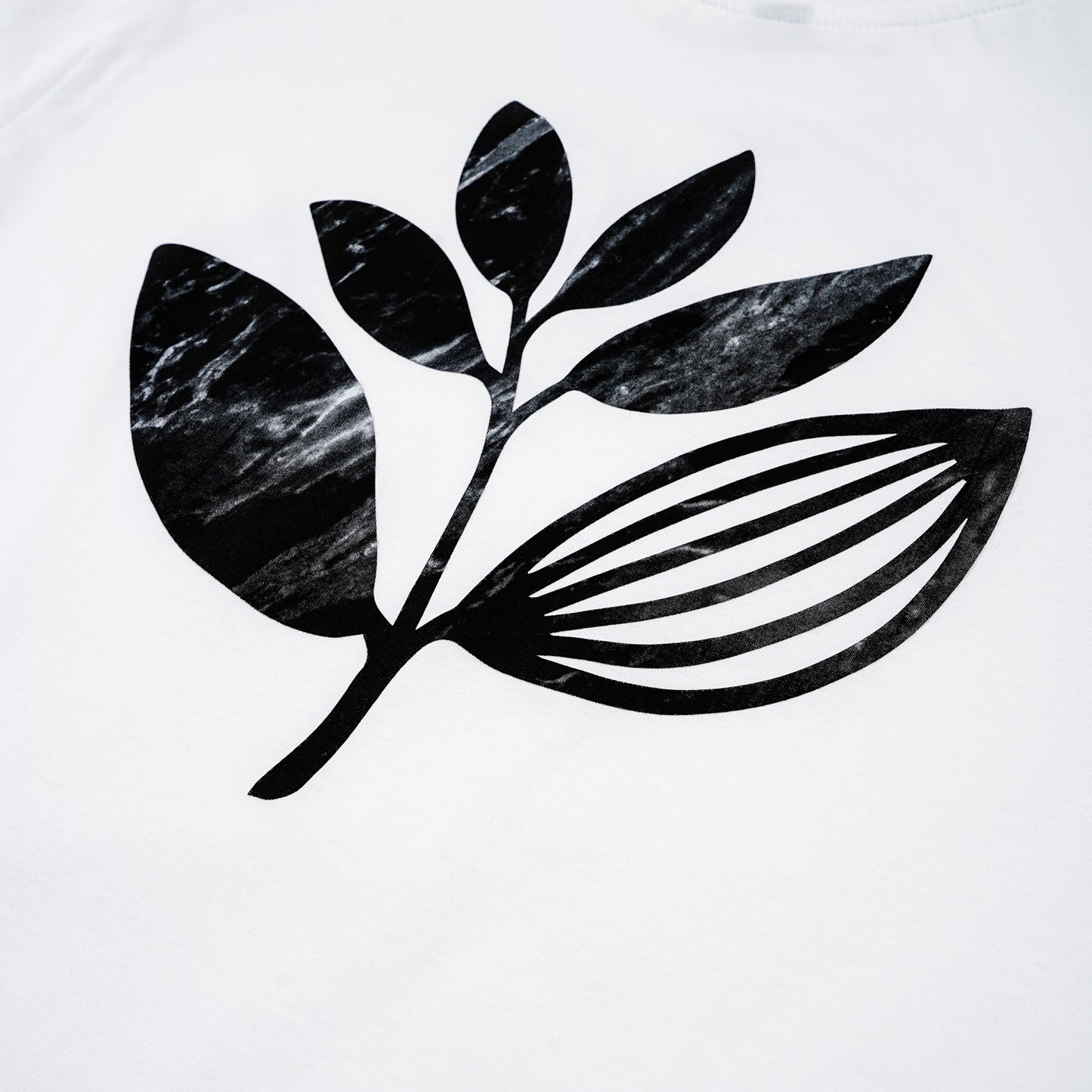 Magenta Marble tee white