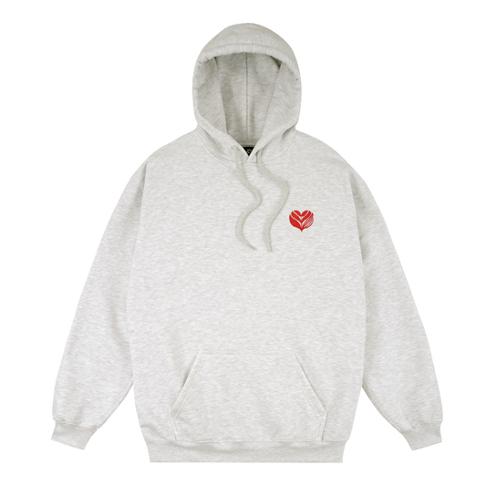 Magenta Love hoodie ash grey