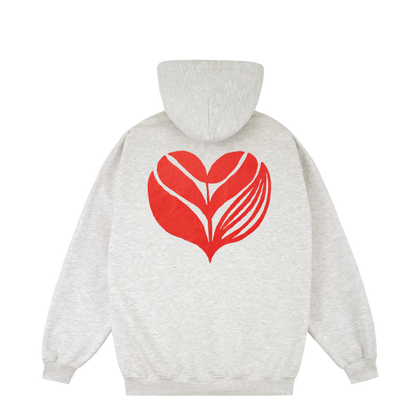 Magenta Love hoodie ash grey