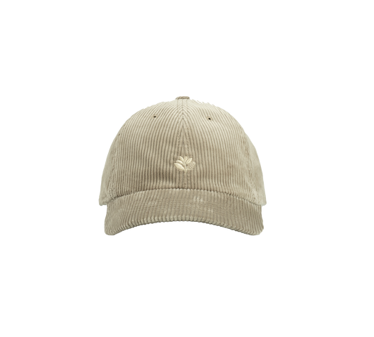 Magenta Tonal cord dad hat cap beige