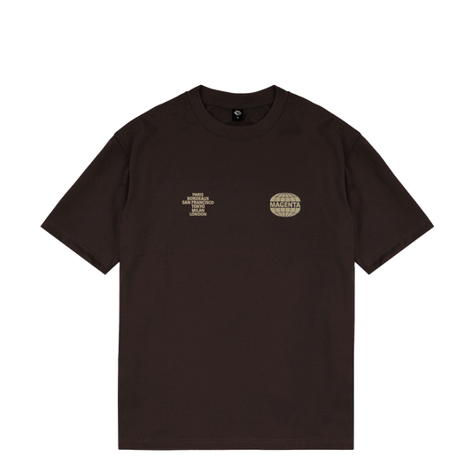 Magenta World tee chocolate