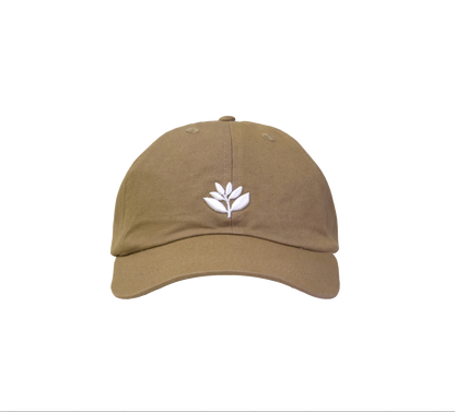Magenta cap Bossed dad hat beige