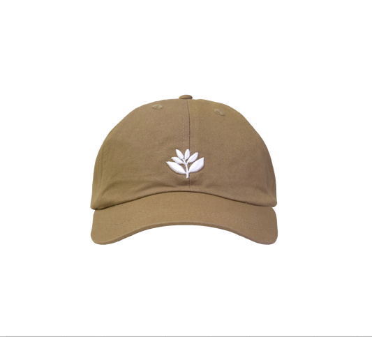 Magenta cap Bossed dad hat beige
