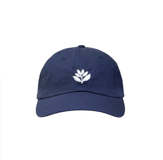Magenta cap Bossed dad hat navy