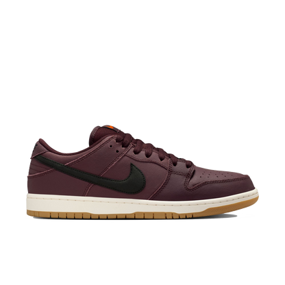 Nike SB Dunk Low Pro ISO burgundy crush black mystic dates sail