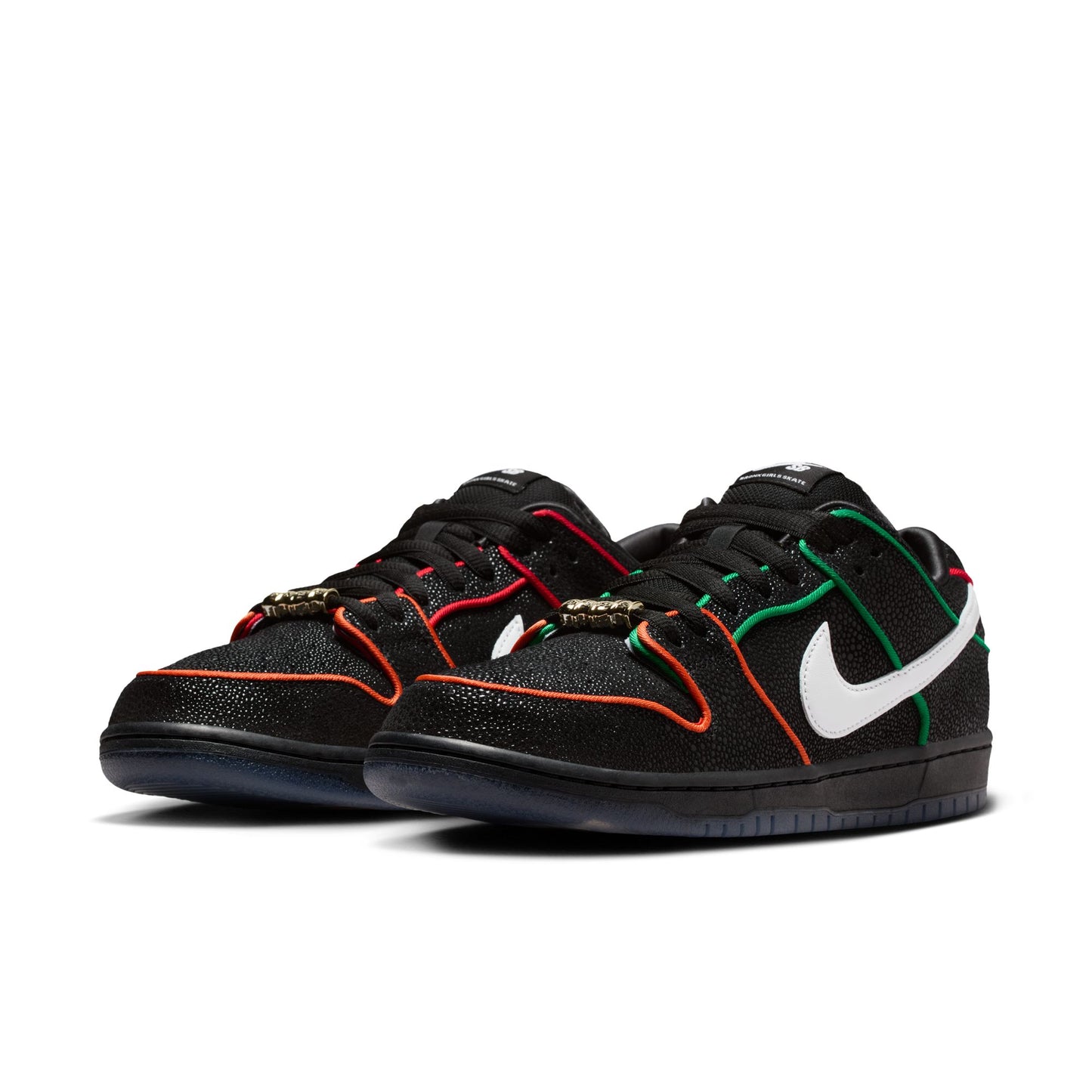 Nike SB Dunk Low Pro QS Bronx Girls Skate black white challenge red