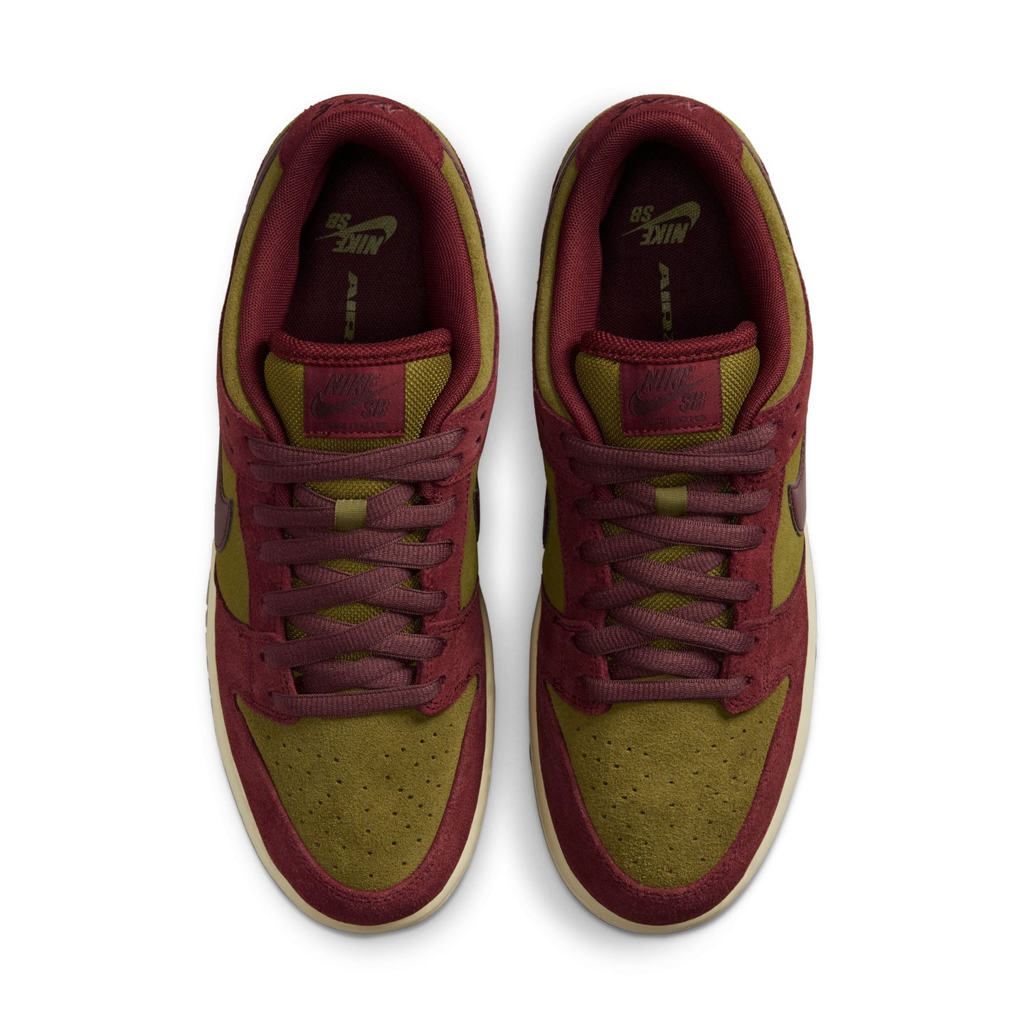 Nike SB Dunk Low Pro dark team red burgundy crush olive flax