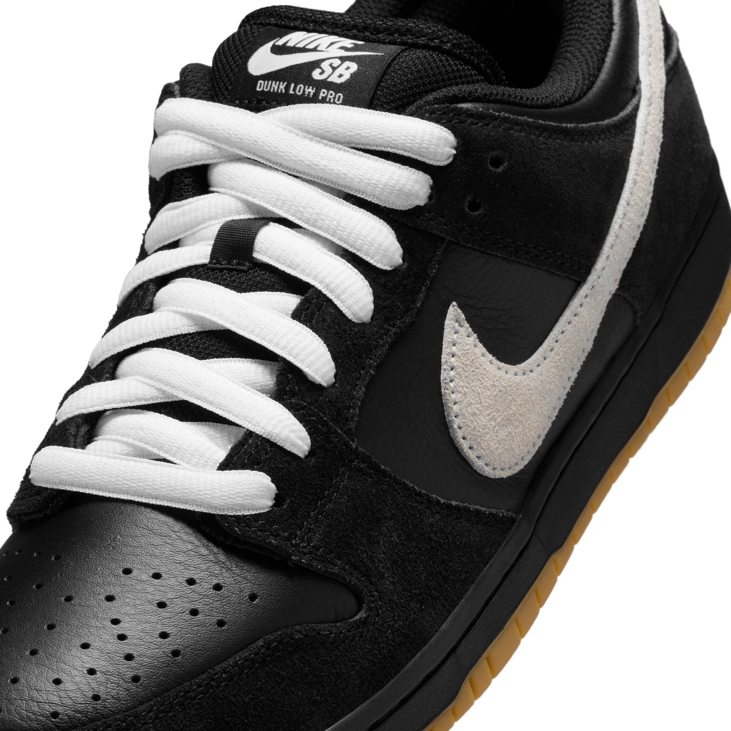 Nike SB Dunk Low Pro black white black gum light brown