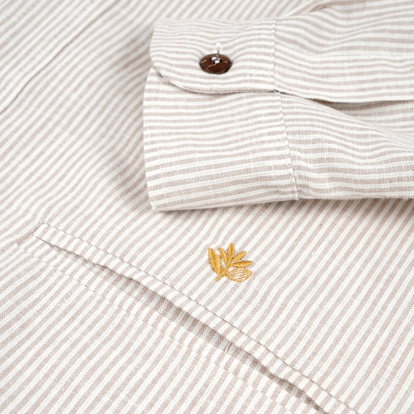 Magenta Oxford Striped shirt beige