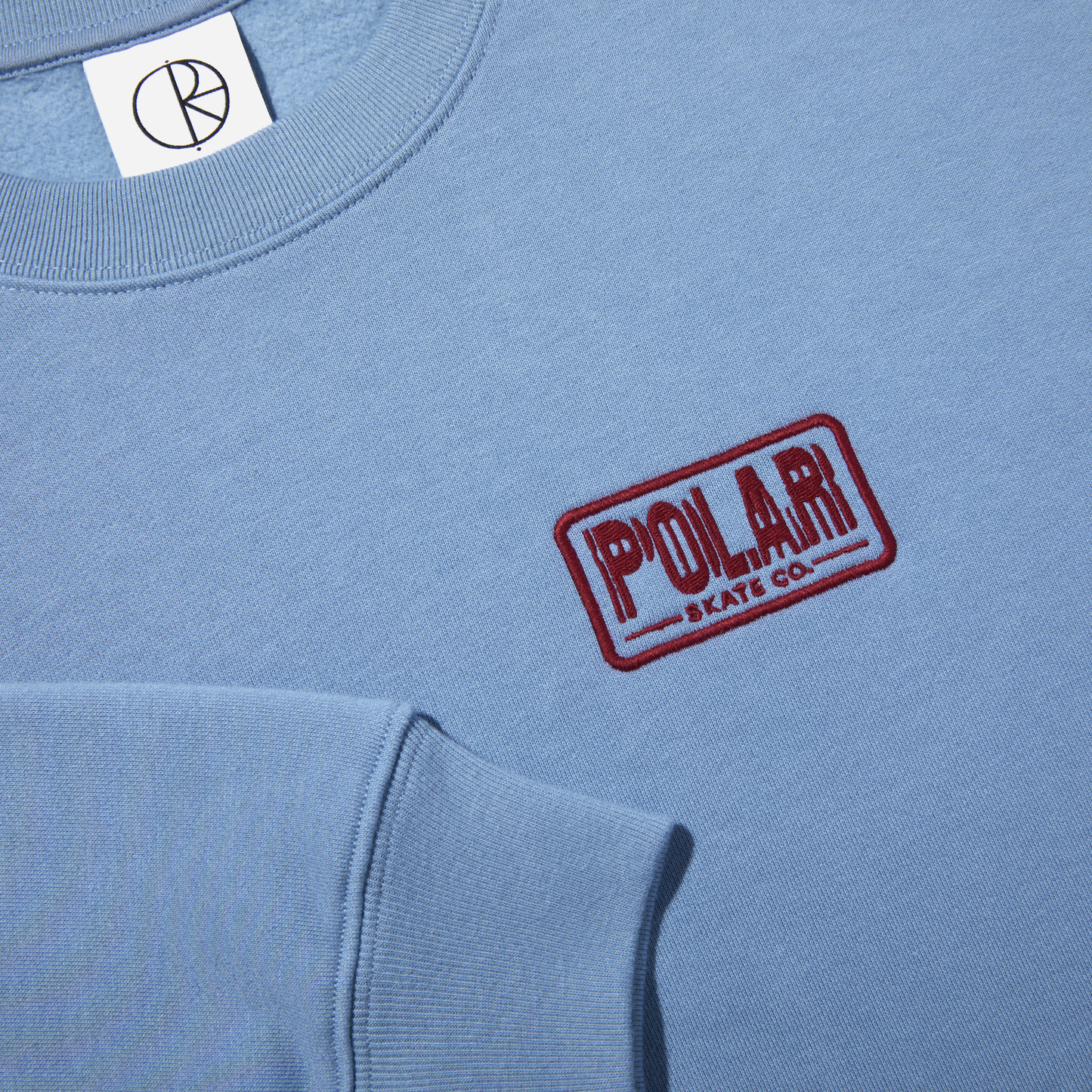 Polar Skate Co Dave crewneck Earthquake oxford blue