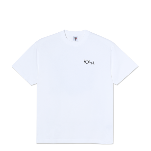 Polar Skate Co Fill Logo tee Happy Sad white