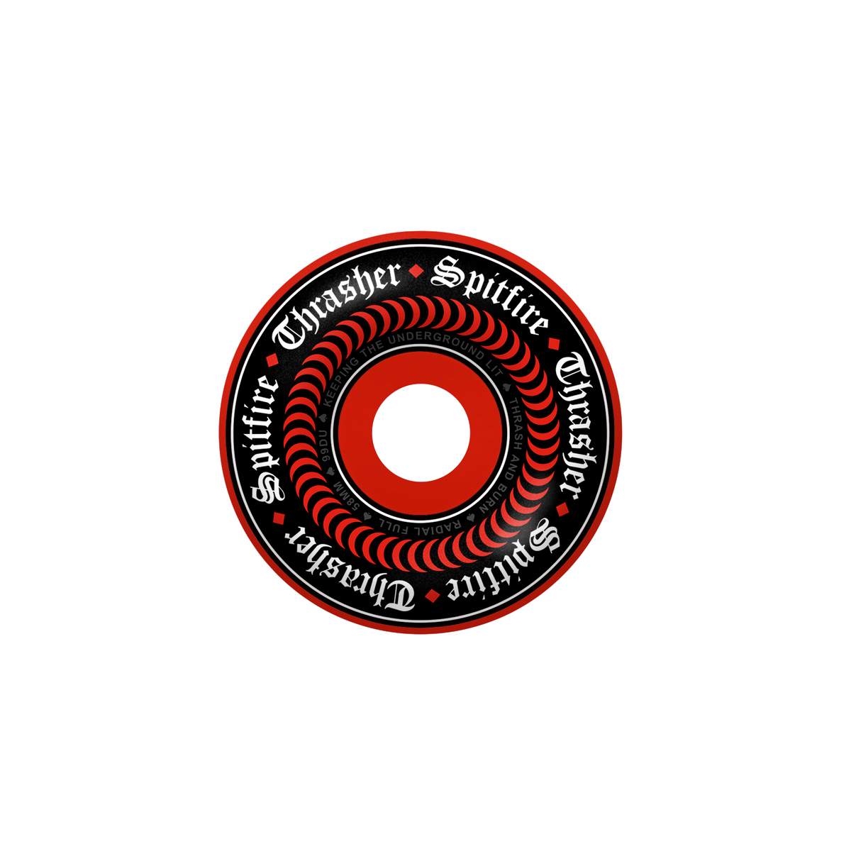 Spitfire wheels X Thrasher Formula Four Oath Radial Full 58mm 99A red