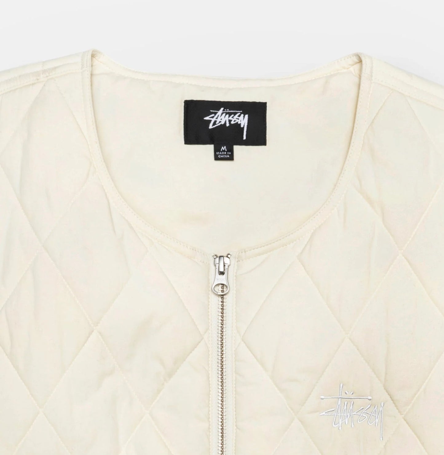 Stüssy jacket Diamond Quilted Vest cream